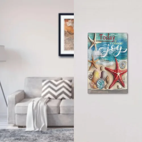 Vista 7 de Cubiertas de Interruptor de Luz de 1 Gang con Estrella de Mar y Concha Marina en Tablero de Madera, Placas de Pared Sin Dispositivo, Placa Frontal