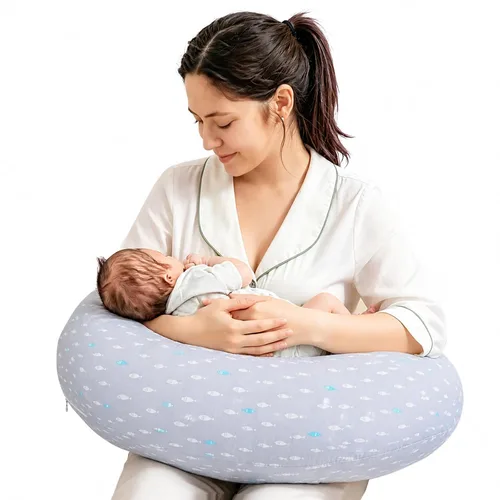 Vista 9 de Almohada de lactancia, almohadas de lactancia materna con funda extraíble de tamaño estándar, almohada de lactancia con relleno transpirable