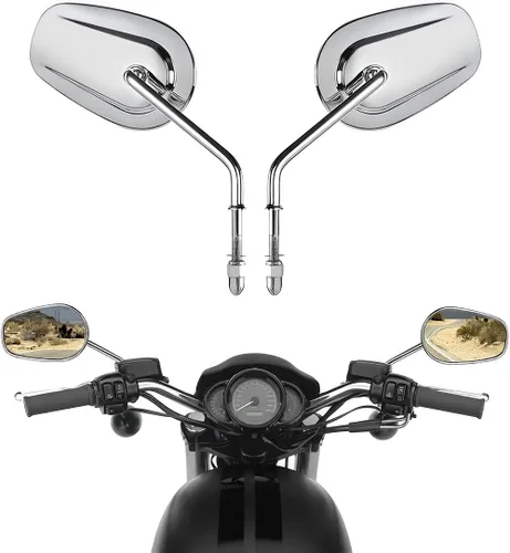 Vista 7 de Espejos retrovisores negros de lágrima de 0.315 pulgadas para Harley Davidson Sportster XL883 1200 1982-2025, Road King Road Glide Street Glide Tri