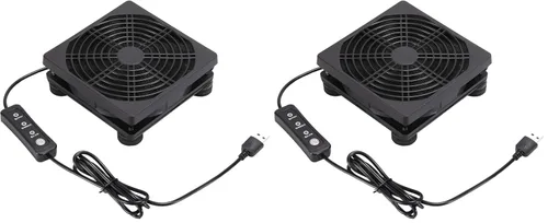 Vista 6 de Ventilador de enrutador de PC alimentado por USB de 4.724 in y 5 V con controlador de velocidad, ventilador de enfriamiento de alto flujo de aire