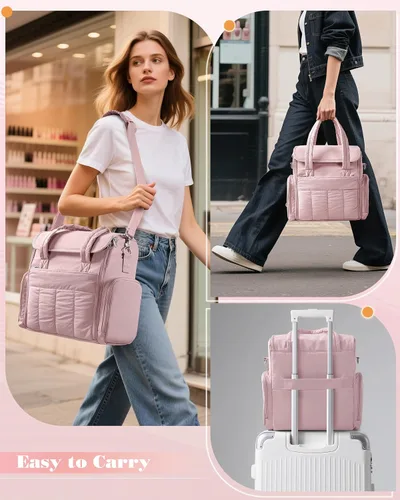 Vista 6 de Bolsa organizadora de esmalte de uñas con capacidad para 70 Rosa
