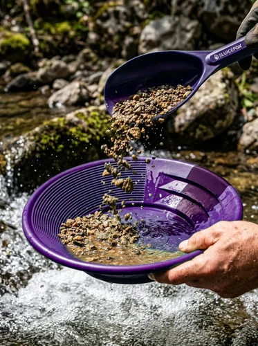 Vista 7 de Gold Prospecting Paydirt Scoop Pala de mano de plástico duradero Herramienta ligera para cacerear, dragar y cavar grietas Púrpura