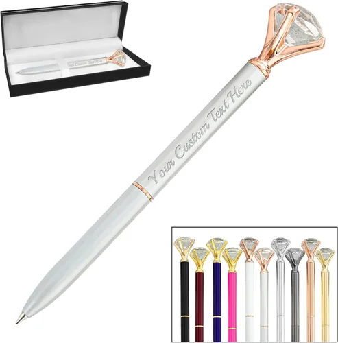 Vista 35 de 1 bolígrafo de diamante con cristal, bolígrafos personalizados a granel con grabado sin nombre, bolígrafos de diamante personalizados, lápiz óptico