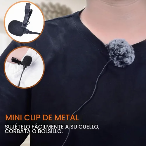 Vista 5 de COMICA XLR - Micrófono de solapa de 48 V Phantom Power, CVM-V02O, micrófono de solapa omnidireccional de 5.9 pies para videocámaras Canon Sony