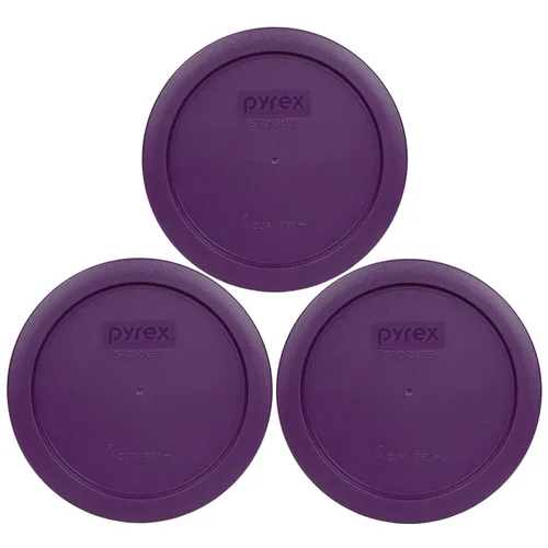 Vista 43 de Pyrex 7201-PC (4 tazas) Berry Pink - Tapa de almacenamiento para cuencos de vidrio, fabricada en Estados Unidos