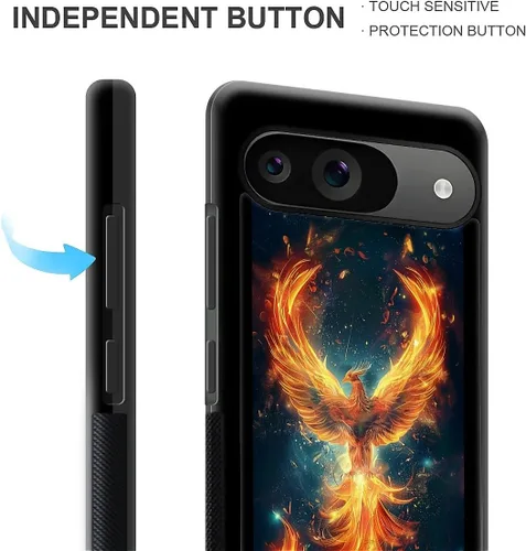 Vista 1382 de Compatible con Google Pixel 4A 5G Mobile Case Creative Acrylic Panel trasero Silicona Protección Grip especialmente diseñado para Google Pixel 4A 5G