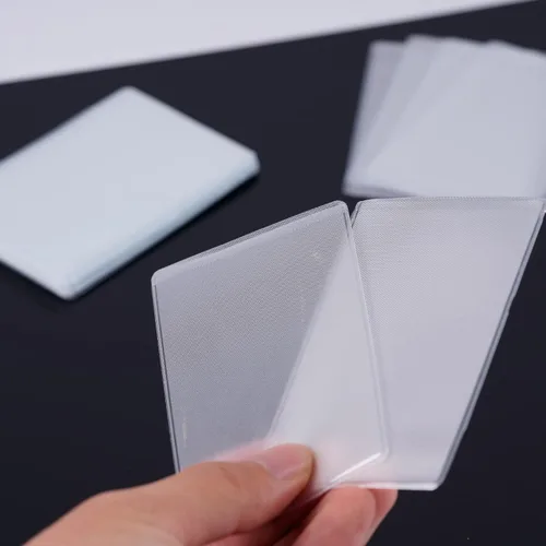Vista 5 de 100 fundas protectoras para tarjetas de Medicare, PVC transparente, impermeable, tamaño de cartera, ranura para tarjeta de identificación