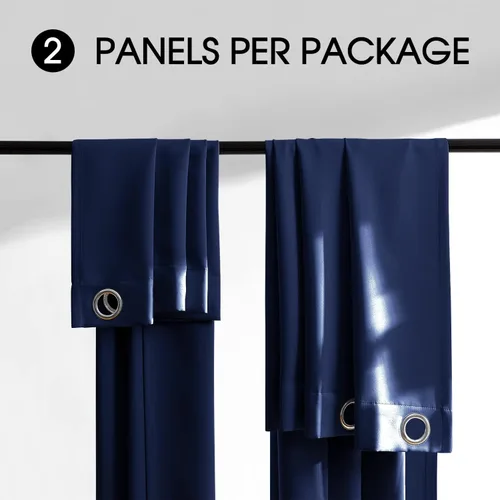 Vista 7 de [Usado] Rutterllow Cortinas opacas para dormitorio, con aislamiento térmico, cortinas de oscurecimiento de habitación, 2 paneles para sala de estar