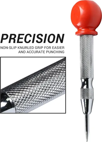 Vista 5 de Rok Hardware - Juego de 2 perforadoras automáticas de acero con resorte para metal, madera y plástico ROKCPUNCH