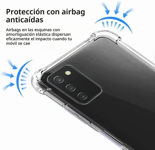 Vista 3 de Funda Samsung A03s, Samsung Galaxy A03s y protector de pantalla, a prueba de golpes, transparente, delgada, suave, de silicona TPU protectora