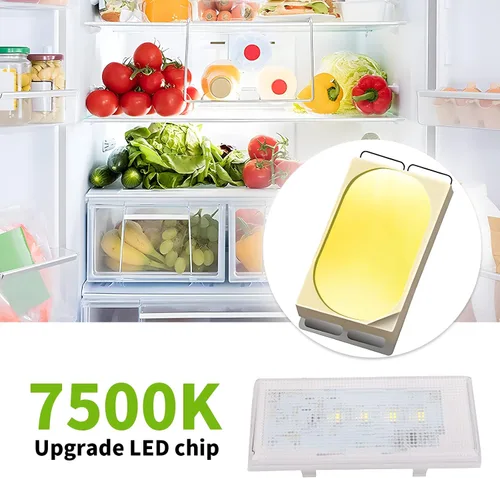 Vista 4 de Repuesto de luz LED para refrigerador W10515057 compatible con Whirlpool Kenmore Maytag, KitchenAid, cubierta de plástico no incluida, impermeable