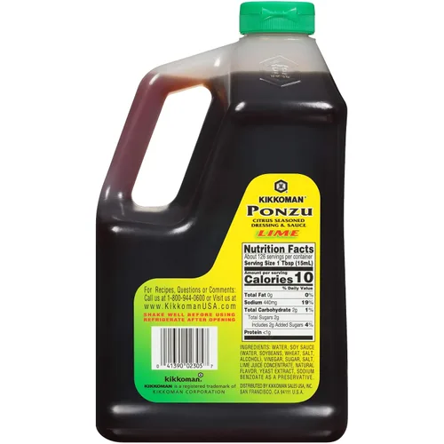 Vista 2 de Kikkoman Botella de plástico Ponzu Lime FS, 64 onzas líquidas
