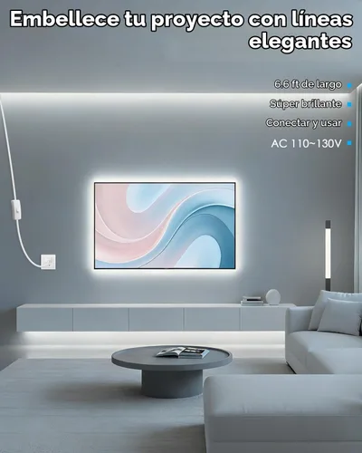 Vista 5 de Tira de luces LED de CA 110V enchufable con interruptor blanco frío 6000K