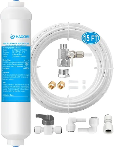 Vista 8 de Filtro de agua en línea para máquina de hielo y refrigerador, filtro de agua de conexión a presión de 1/4 de pulgada, ideal para máquina de hielo