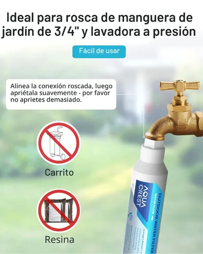 Vista 7 de AQUACREST Filtro de agua en línea, dedicado para lavado de autos, limpieza de ventanas y jardín, reduce eficazmente las manchas de agua dura