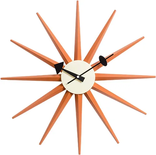 Vista 11 de SHISEDECO Reloj asterisco moderno en negro, sin tictac, diseño retro de mediados de siglo, reloj de cuarzo de pared silencioso decorativo