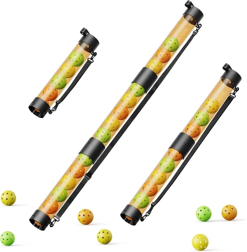Vista 10 de Recuperador de bolas de pickleball de 17 bolas y soporte de bolas con correa, protector de espalda para accesorios de pickleball, rápido