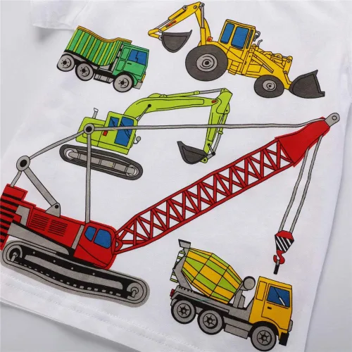Vista 7 de Camisetas de manga corta para niños pequeños, camisetas de algodón con gráfico casual con cuello redondo para verano