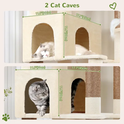 Vista 2 de Globlazer Árbol para gatos resistente, árbol para gatos extra grande de 81 pulgadas para gatos de interior y adultos, torre resistente para gatos