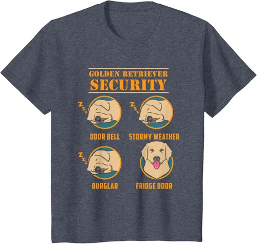 Vista 61 de Camisa Golden Retriever de seguridad Golden Retriever para perro divertido, Negro, S