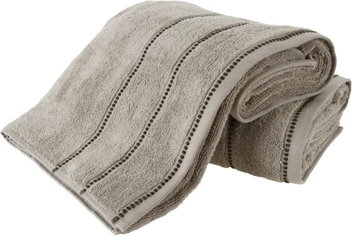 Vista 10 de Bedford Home - Juego de 2 toallas de baño de algodón de lujo, hechas de 100% algodón sin torsión, secado rápido, suave y absorbente (hueso/negro)