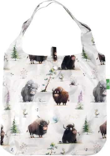 Vista 27 de ECO CHIC Bolsas plegables reutilizables para comestibles, bolsa de compras ligera, reciclada y reutilizable, bolsa plegable impermeable Gafas Gatos