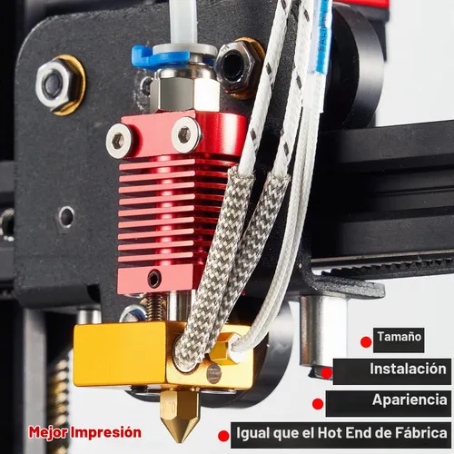 Vista 4 de 5Aplusreprap Ender 3 Hotend Upgrade: Termistor de Espárrago M3, Reemplazo Rápido, Compatible con Creality Ender 3 V2/Pro, Reemplazo de Hotend J-Head