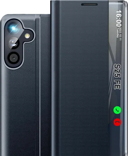 Vista 47 de Funda de teléfono para Samsung Galaxy A16 5G, Clear View Window Funda delgada de lujo para teléfono Galaxy A16 con soporte, funda protectora