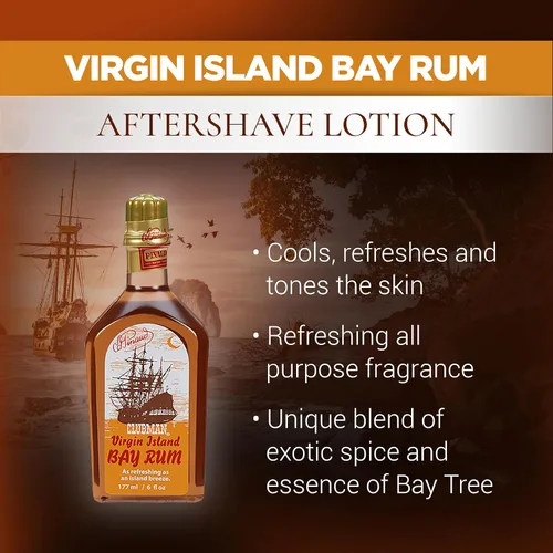 Vista 3 de Clubman Pinaud Colonia para Afeitar Virgin Island Bay Rum, Fragancia para Después del Afeitado, 6 fl oz