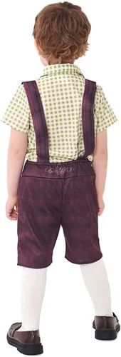 Vista 5 de ODOLDI Disfraz de Oktoberfest para niños, disfraz de Lederhosen bávaro, festival de cerveza alemana, disfraz de fiesta de Halloween