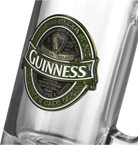 Vista 3 de Guinness Green Collection Tankard - Taza grande de vidrio para cerveza