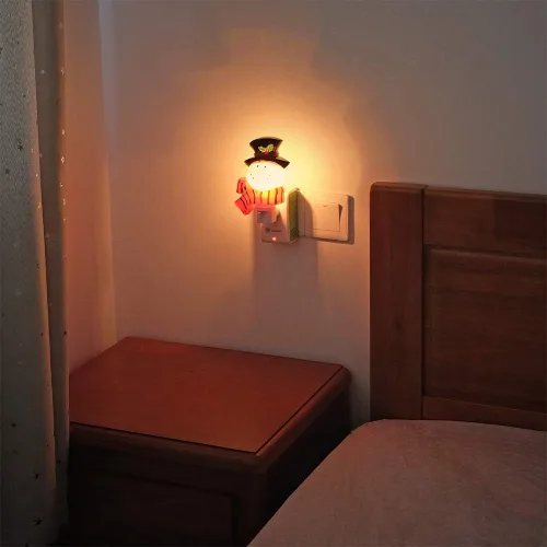 Vista 5 de Luz nocturna de decoración navideña enchufable con interruptor de encendido/apagado manual, luz nocturna para niños, bombilla incandescente incluida