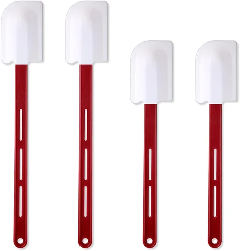 Vista 10 de Norme 4 piezas de espátulas de silicona resistentes a altas temperaturas, espátulas de goma resistentes al calor, raspador de silicona comercial