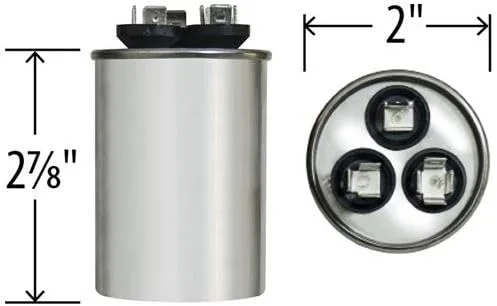 Vista 4 de Condensador redondo marca GE Genteq de 25/5 UF MFD 370 Volt 97F9803, 25+5 MFD a 370 voltios