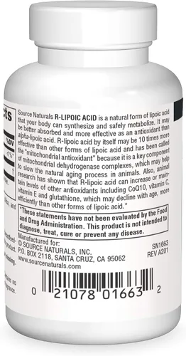Vista 2 de Source Naturals Ácido R-lipoico 100 mg, 30 tabletas