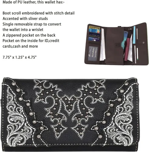 Vista 3 de Montana West Cartera de mano para mujer con diseño de acordeón