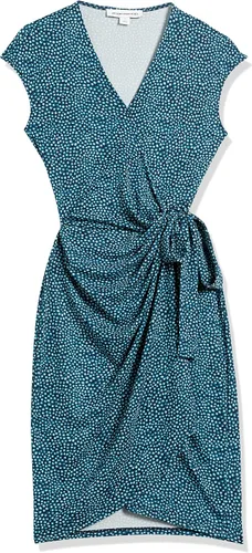 Vista 6 de Tienda Essentials - Vestido cruzado clásico de manga casquillo para mujer (disponible en tallas grandes)