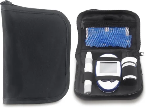 Vista 3 de Estuche de viaje para diabetes, estuche organizador de transporte para diabéticos, estuche para monitor de glucosa, bolsa de almacenamiento