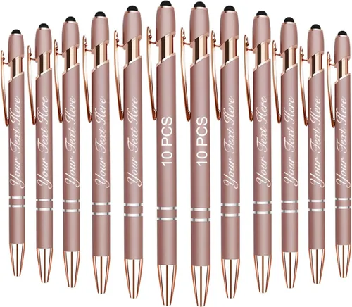 Vista 20 de 10 bolígrafos personalizados con nombre y texto para mujeres y hombres, bolígrafos personalizados con grabado gratis, regalos para negocios