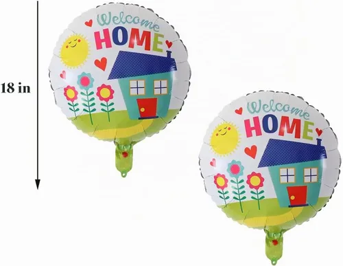 Vista 5 de LYST 5 globos de papel de aluminio de bienvenida para el hogar con globos en forma de casa para decoración de fiestas, decoración del hogar
