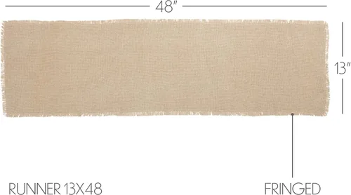 Vista 2 de VHC Brands Farmhouse Holiday - Alfombra de arpillera blanca vintage para mesa y cocina, 13 x 48 pulgadas