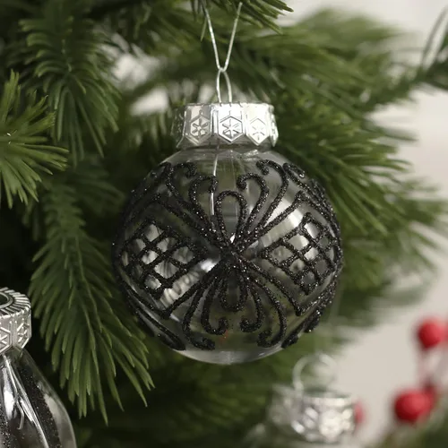 Vista 5 de Juego de adornos de Navidad, 32 piezas de bolas de Navidad de plástico transparente irrompibles para colgar en el árbol de Navidad