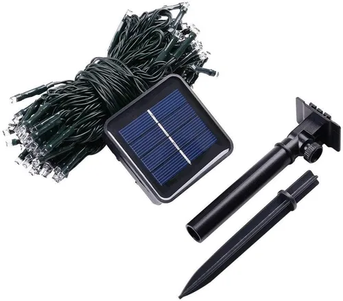 Vista 8 de Joomer Luces Solares Navideñas en Cadena, 39 pies, 100 LED, luces impermeables para exteriores con 8 modos de luces centelleantes para jardín