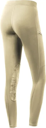 Vista 2 de Willit Pantalones de equitación para niñas, pantalones ecuestres para niños, parches de rodilla, mallas escolares con bolsillos con cremallera