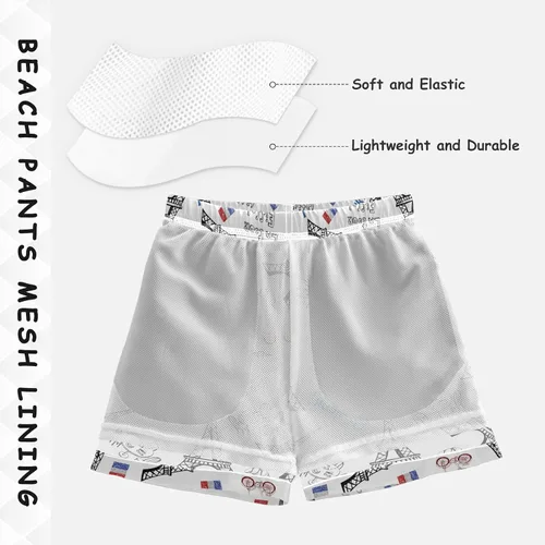 Vista 3 de París Torre Eiffel Niños Bañador Bañador Niños Bañador Niños Bañadores Pantalones Cortos Natación