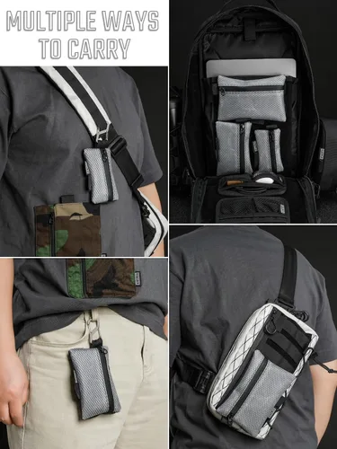 Vista 5 de TACTICAL_GEEK Juego de Bolsas de Almacenamiento A5 EDC, Bolsa Multiusos Molle EDC para Gadgets, Bolsillo Utilitario Multifuncional para Herramientas