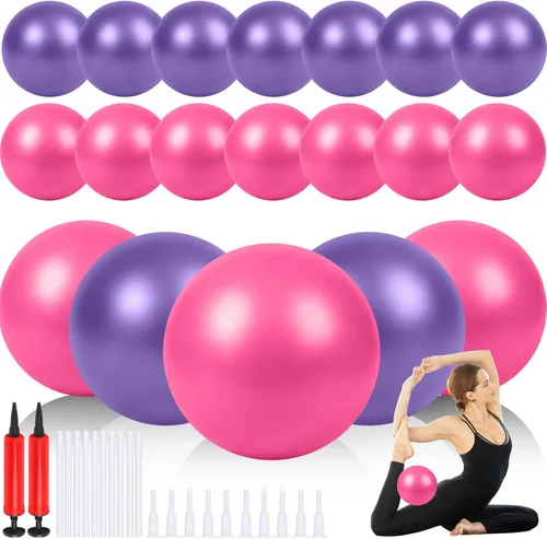 Vista 14 de Sotiff 20 pelotas pequeñas de ejercicio de pilates de 9 pulgadas, mini pelotas de barra de yoga para estabilidad, fitness, terapia física