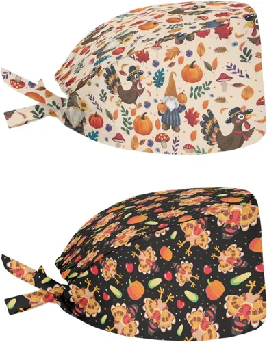 Vista 108 de Babrukda Paquete de 2 gorras con banda para el sudor ajustable con lazo en la espalda, gorro divertido