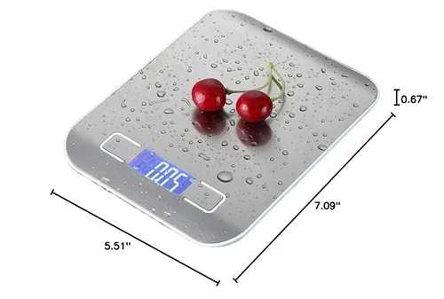 Vista 8 de TXY 0.04 oz/22.0 lbs báscula de cocina doméstica báscula electrónica de alimentos básculas dietéticas herramienta de medición Slim LCD Digital