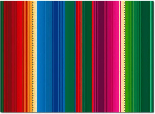 Vista 7 de Alfombra mexicana Serape de 2 x 3 pies, alfombra grande para interiores y exteriores con respaldo antideslizante, fácil de limpiar, perfecta